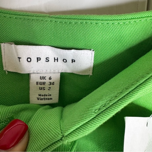 Topshop Green Pleated Women's Trousers - Picture 5 of 6